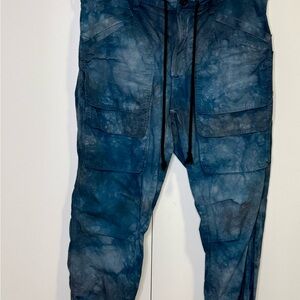 Hudson Jeans Blue Tie-Dye Cargo Pants